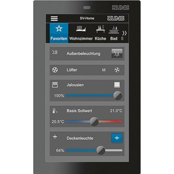 JUNG, Zubehör Schalterprogramm, Visu-Server-Einsatz sw Basis+m.Geh AP SC5SW