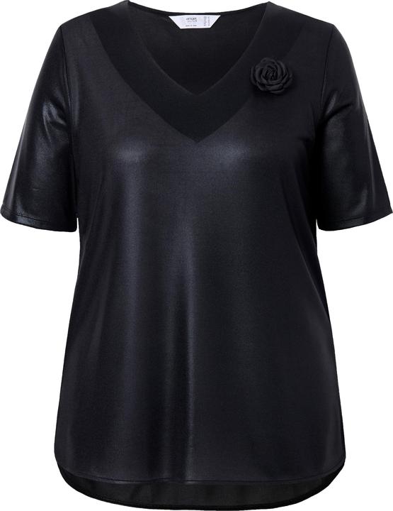 Immagine prodotto Miamoda T-Shirt mit Brosche, A-Linie, Glanz-Jersey, Blütenbrosche (44)