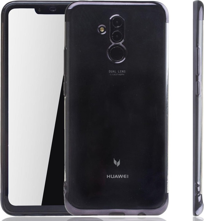 Produktbild König Design Handy Hülle Schutz Case für Huawei Mate 20 Lite Durchsichtig Transparent Schwarz (Huawei Mate 20 Lite)
