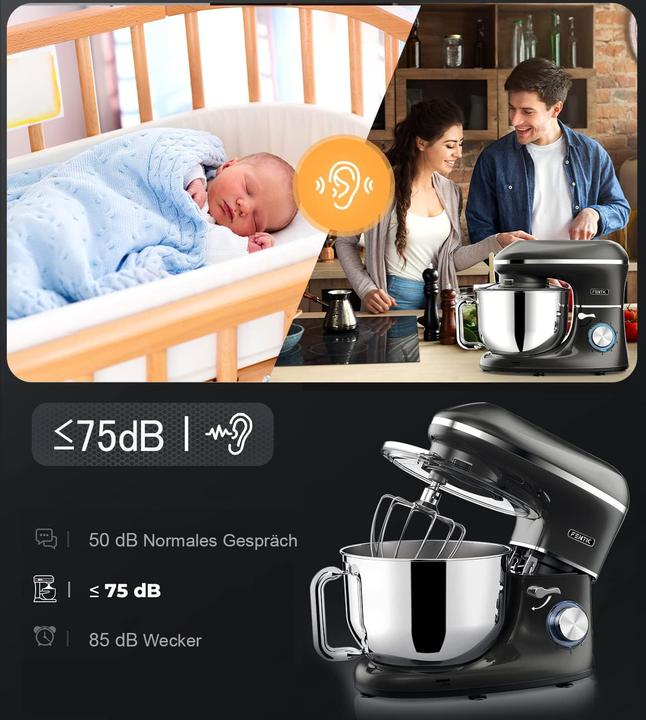 Produktbild Fentic Knetmaschine mit Rührhaken (2000 W, 6.20 l)