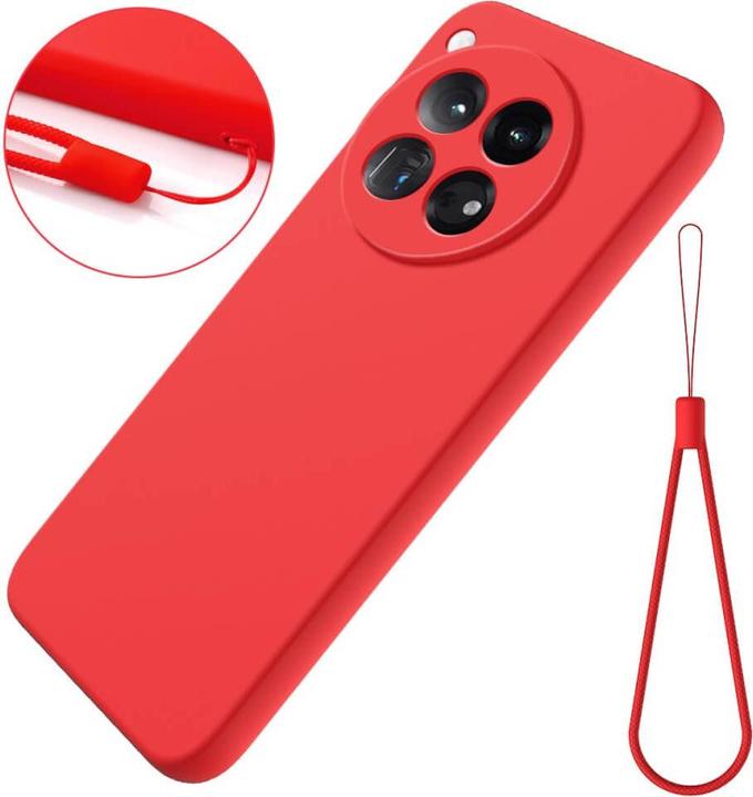 Actual product image Cover-Discount OnePlus 12R - Silicone rubber case red (OnePlus 12R)