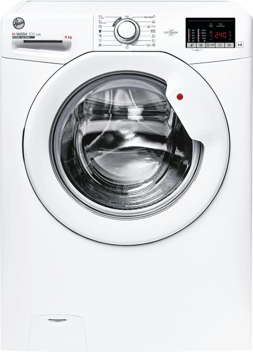 Actual product image Hoover H-WASH 300 LITE H3W 492DA4-S front loading washing machine 9 kg 1400 rpm White (9 kg, Left)
