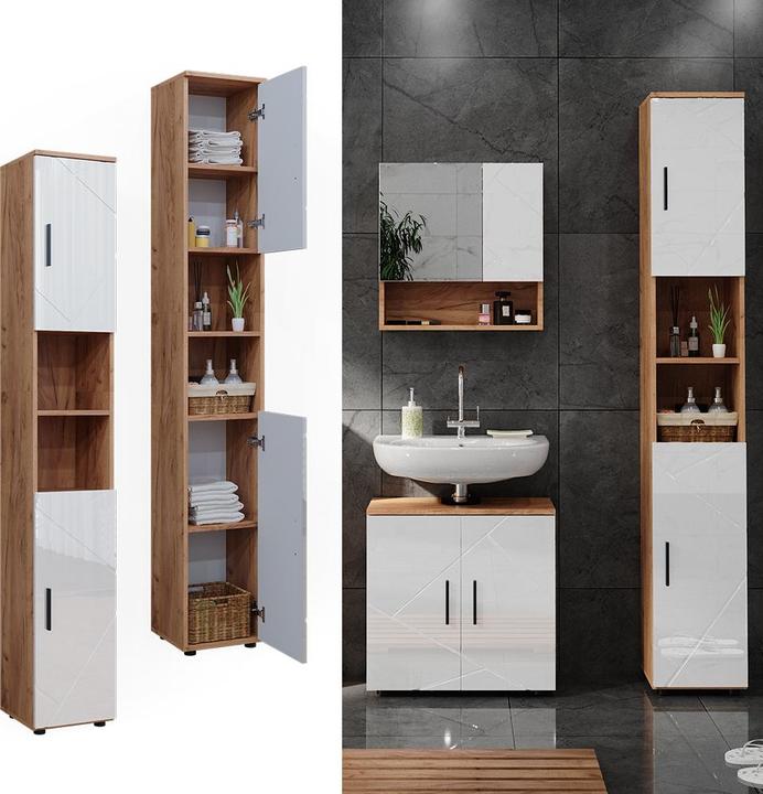 Produktbild Vicco Irma mit Türen, und offenen Fächern (30 x 30 x 192 cm)