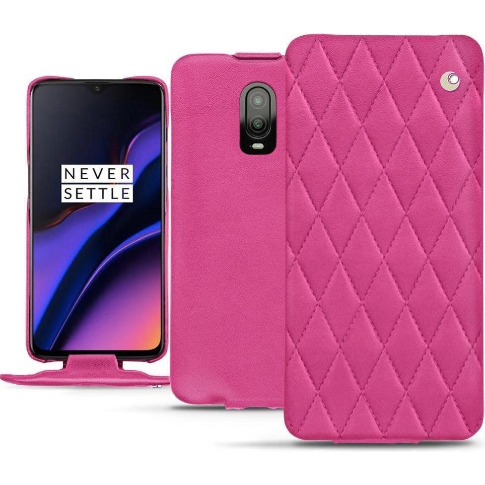 Noreve Lederschutzhülle vertikal (OnePlus 6T), Smartphone Hülle, Rosa