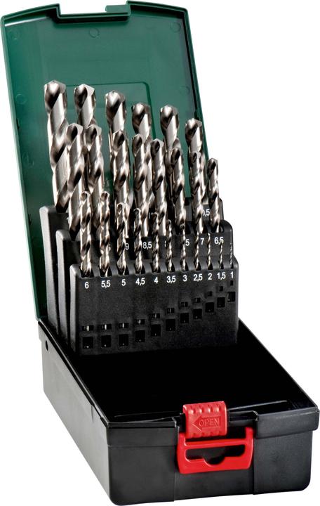 Actual product image Metabo HSS-G plastic cassette. SP. 25-piece (627669000) (1 mm, 1.5 mm, 2 mm, 2.5 mm, 3 mm, 3.5 mm, 4 mm, 4.5 mm, 5 mm, 5.5 mm, 6 mm, 6.5 mm, 7 mm, 7.5 mm, 8 mm, 8.5 mm, 9 mm, 9.5 mm, 10 mm, 10.5 mm, 11 mm, 11.5 mm, 12 mm, 12.5 mm, 13 mm)