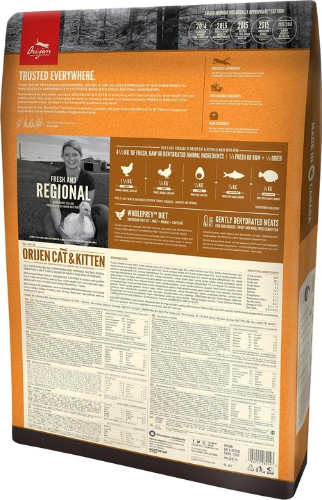 Produktbild Orijen Cat und Kitten (Adult, Junior, Welpe + Kitten, 1 Stk., 5400 g)