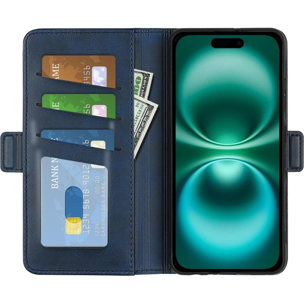 Screenguard CardLounge Apple iPhone 16 Leder Hülle (Apple iPhone 16), Smartphone Hülle, Blau