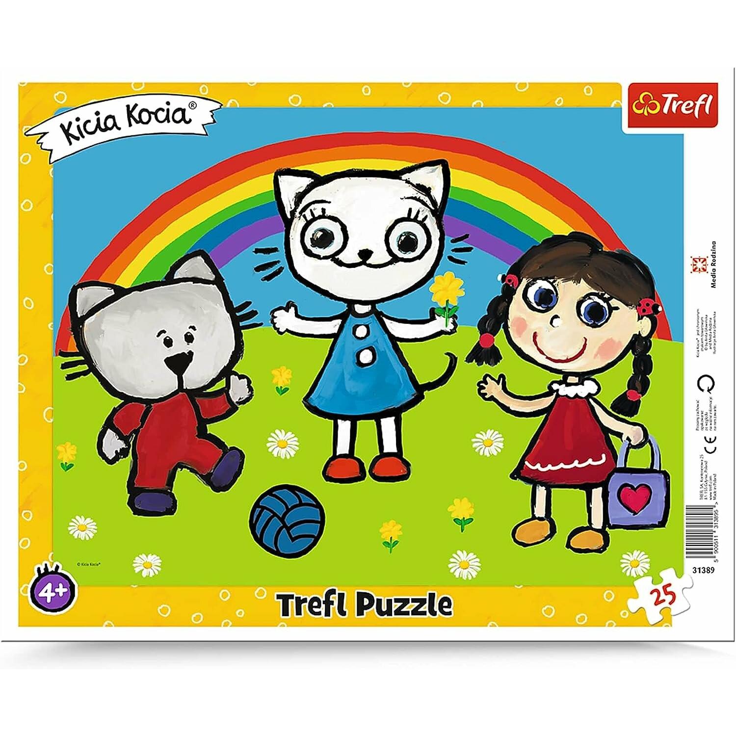 Trefl Das Rahmenpuzzle für die Kleinsten besteht aus 25 Puzzles und einem Block mit Rahmen, der beim Zusam (15 Teile)