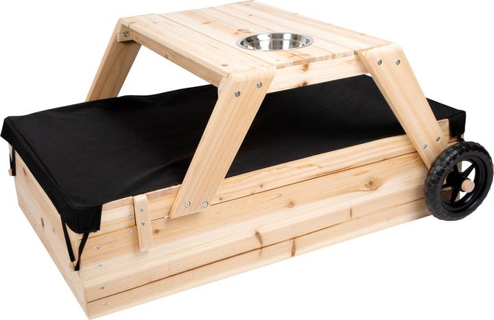 Actual product image small foot Sandpit with seating area and mud table