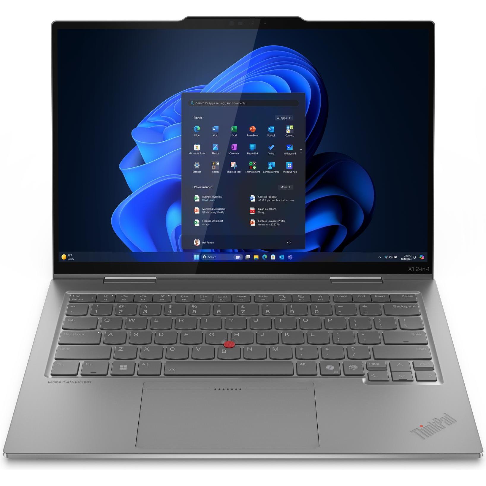 Lenovo TS/NB TP X1 2-in-1 G10 U5 16G 512G 11P (14", 16 GB, 512 GB, FR), Notebook, Grigio