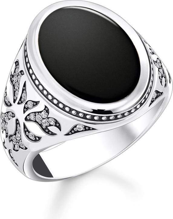 Immagine prodotto Thomas Sabo Anello con onice nera annerita in argento (52, 925 Argento)