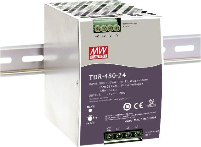 Produktbild MeanWell Three Phase PSU with PFC, 480 W, 48 Vdc