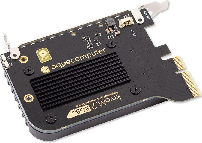 Immagine prodotto Aqua Computer kryoM.2 RGBpx PCIe 5.0 x4 Adapter für M.2 PCIe SSD, M-Key, mit Passivkühler
