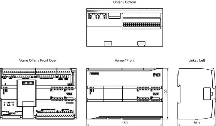 Produktbild Siemens SIMATIC S7-1200 CPU 1217C, DC/DC/DC