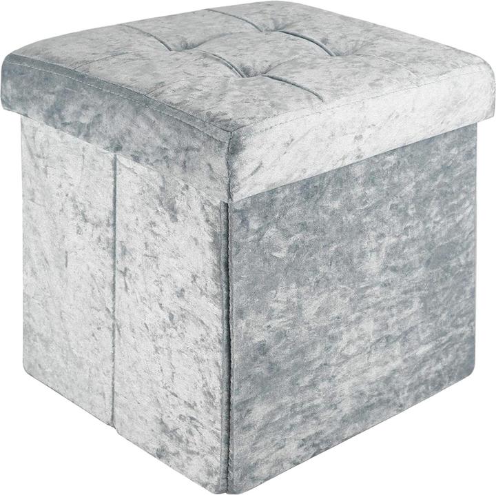 Image du produit Intirilife Siège cube velours bleu-gris