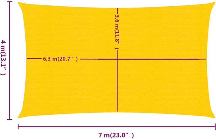 Actual product image VidaXL Sonnensegel 160 g/m² Rechteckig HDPE (4 x 7 m)