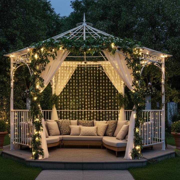 Actual product image Lunartec Outdoor light curtain, 300 LEDs, remote control (3 m)