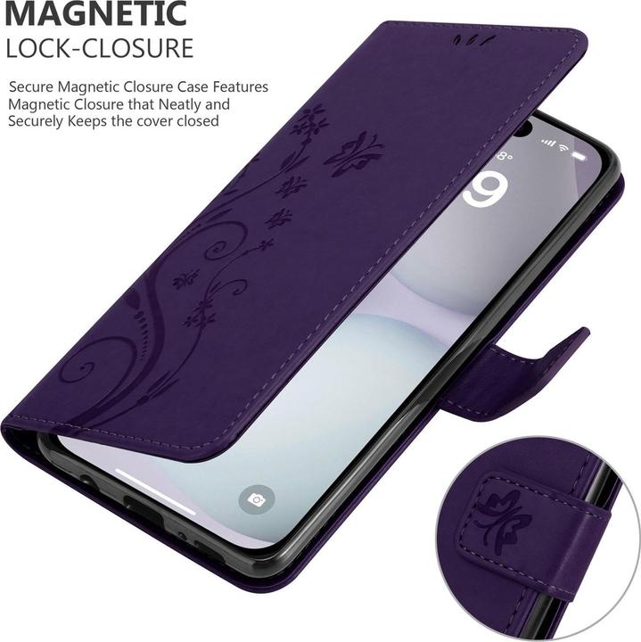 Produktbild Cadorabo Hülle für iPhone 16 mit Blumen Muster (Apple iPhone 16)