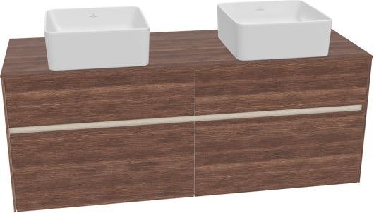 Actual product image Villeroy & Boch Collaro vanity unit 1400x548x500 mm, 4 drawers, for 2 washbasins, C048L0 (147 x 62 x 57 cm)