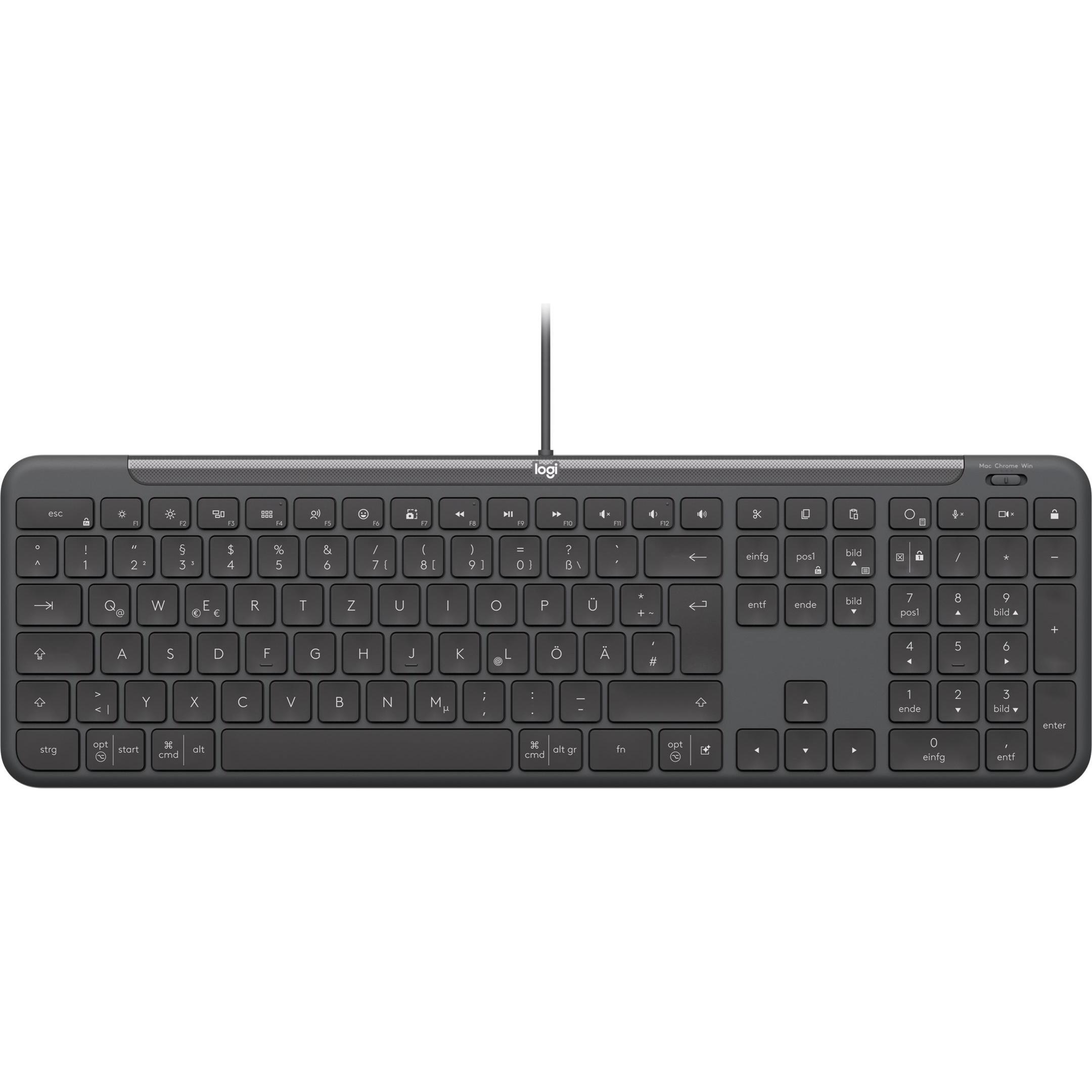 Logitech Wired Kb K620 For Business (Germania, Cablato), Tastiera, Grigio