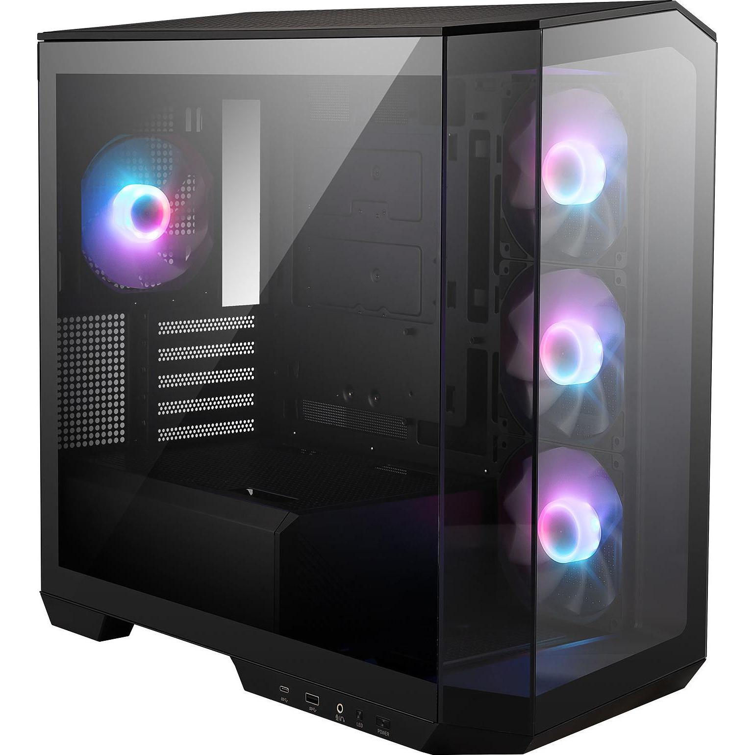 MSI MAG PANO M100R PZ (mATX, Mini-ITX), PC Gehäuse, Schwarz