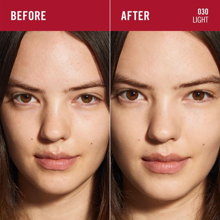 Actual product image Rimmel London Multi-Tasker Wake Me Up Foundation & Concealer 030 Light Depuffs Brightens Dark Circles Metallic Coo (Light)