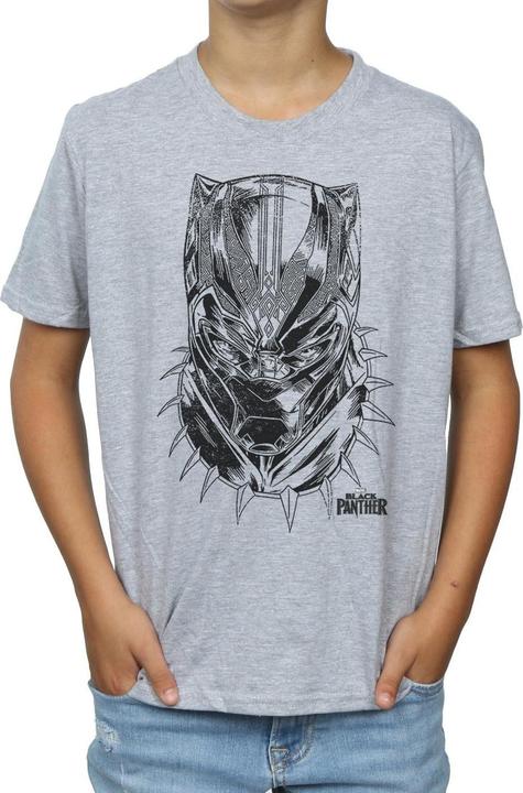 Actual product image Boys Black Panther Spray Headshot T-Shirt (140, 146)