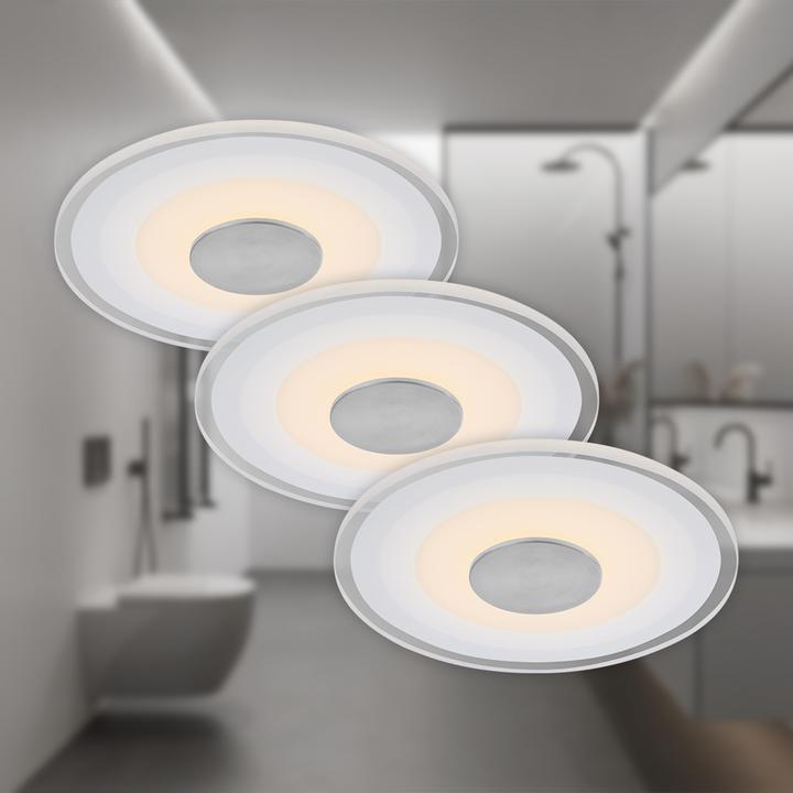 Image du produit Briloner Luminaire LED encastré,set de 3, alu, 3xModule LED/6W (650 lm)