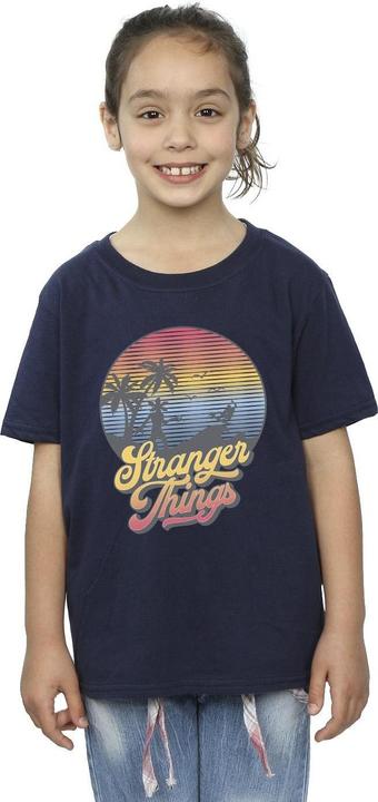 Actual product image Netflix Girls Stranger Things LA Gradient Cotton T-Shirt (140, 146)