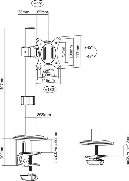 Actual product image Maclean MC-751N (Table, 32", 9 kg)