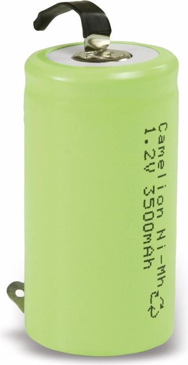 Actual product image Camelion NiMH battery Baby C with 3500mAh and U-soldering lug in plastic casing (1 pcs., C, 3500 mAh, Battery + charger)