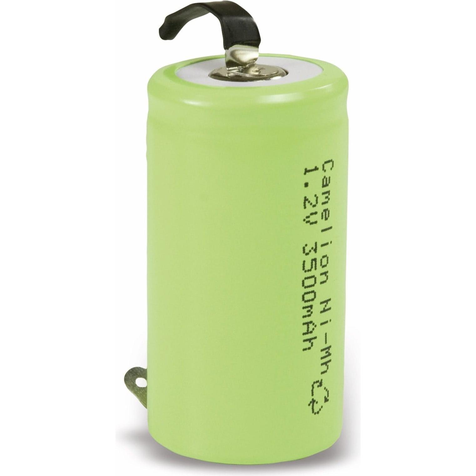 Camelion NiMH Akku Baby C mit 3500mAh und U-Lötfahne im Kunststoffmantel (1 Stk., C, 3500 mAh, Akku), Akku Ladegerät
