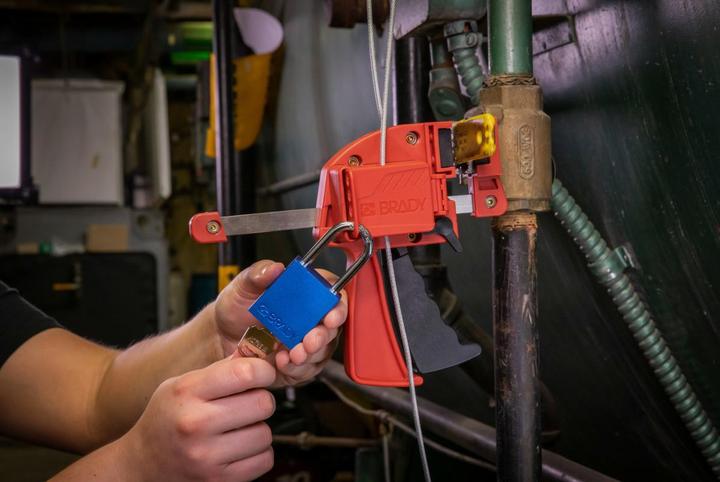 Actual product image Brady Cable clamp lock - red