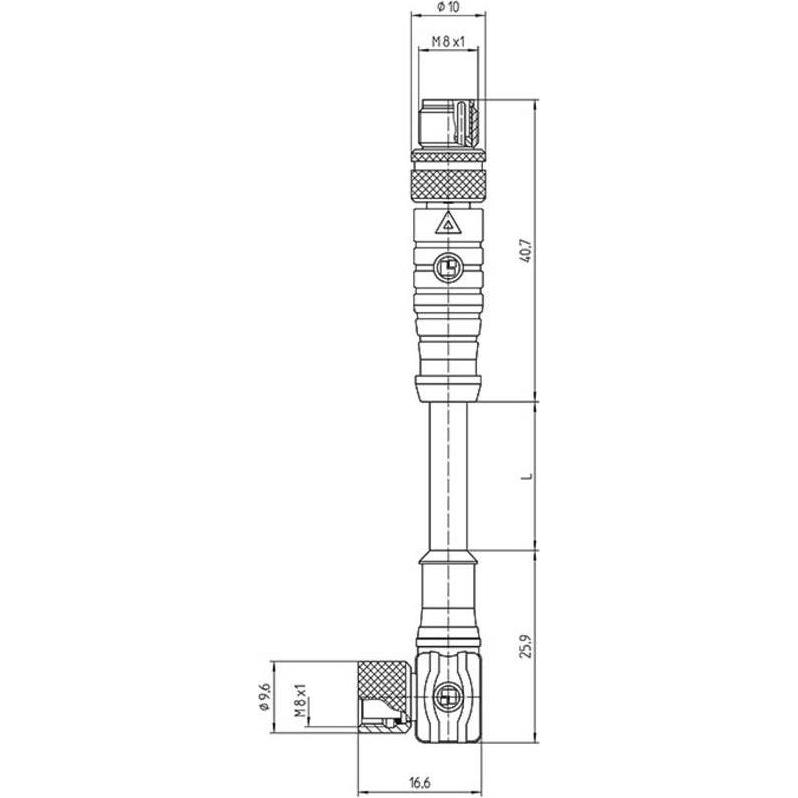 Lutronic 1063 Sensor-/Aktor-Anschlussleitung M8 5.00 m Polzahl: 4 1 St., Elektronikkabel + Stecker, Schwarz