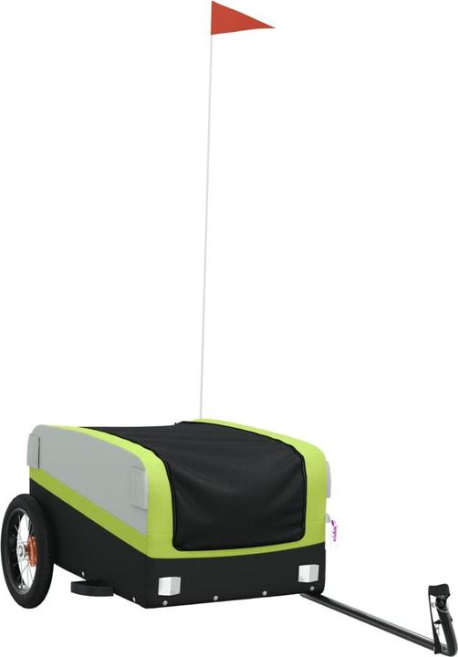 Actual product image VidaXL Fahrradanhänger Schwarz und Grün 30 kg Eisen,Farbe