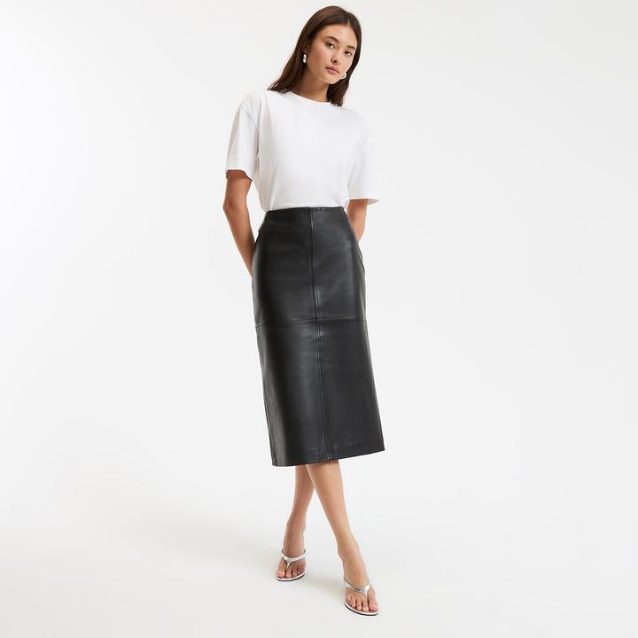 Actual product image La Redoute Collections Bleistiftrock aus Schafsleder (42)