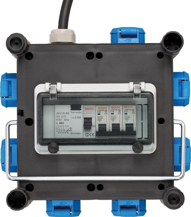 Actual product image Brennenstuhl Cable construction site use and permanent outdoor use, with RCD switch. (7x, CEE 7/3)