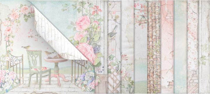 Produktbild Stamperia Scrapbook-Block "House of Roses", 10 Bogen, 30,5x30,5cm (190 g/m², 10 x)