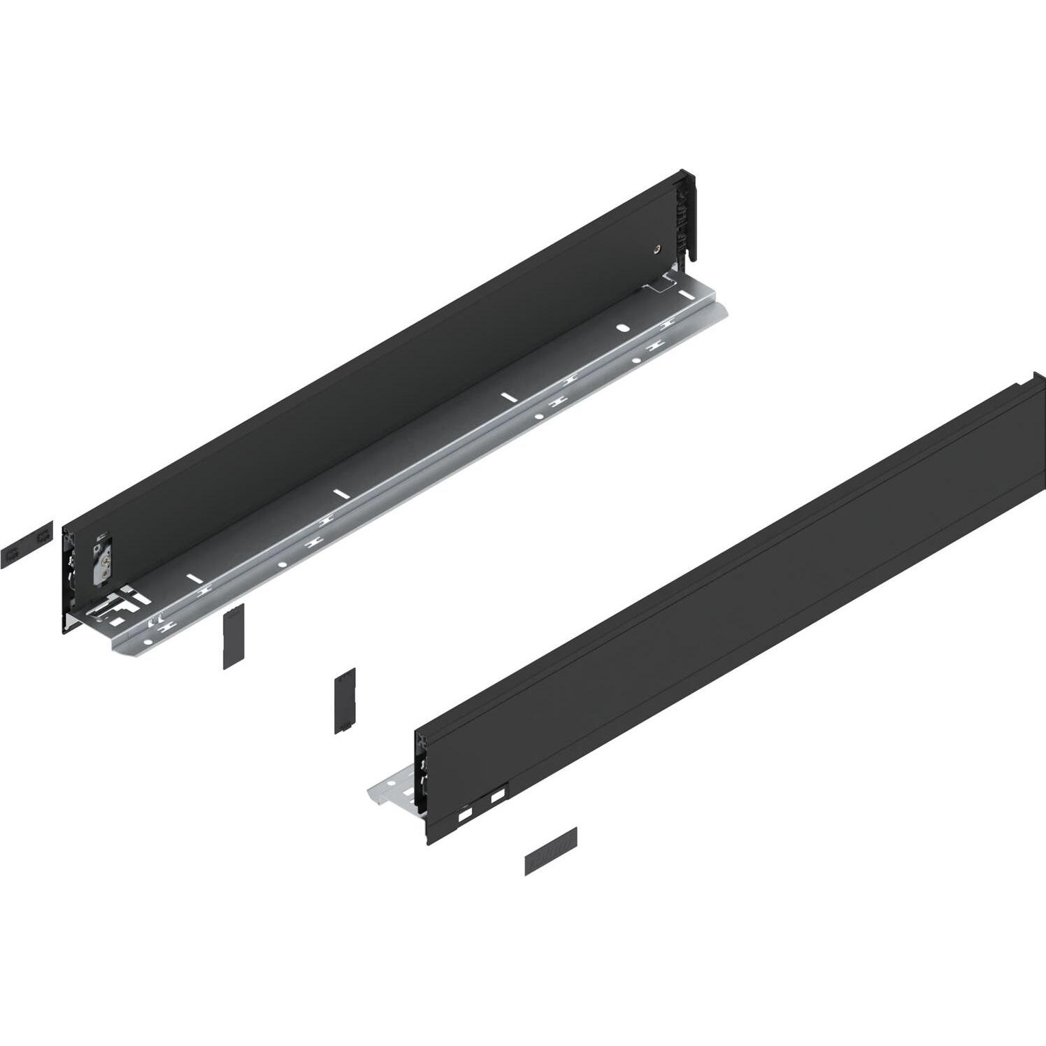 Blum, Schubladenauszüge, LEGRABOX pure Zarge Höhe M, NL 600, Carbonschwarz-matt