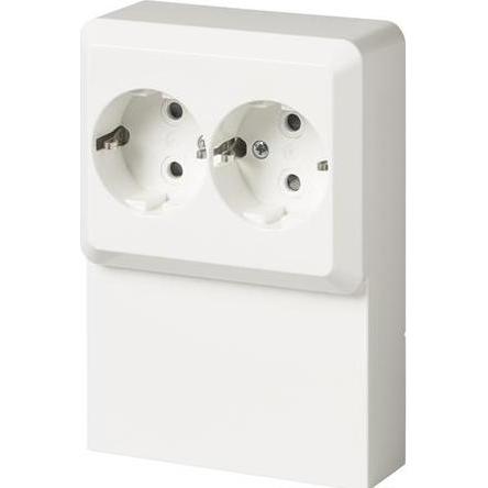 ABB, Steckdose, Panelstikkontakt DOBBELT 250V/16A hvid
