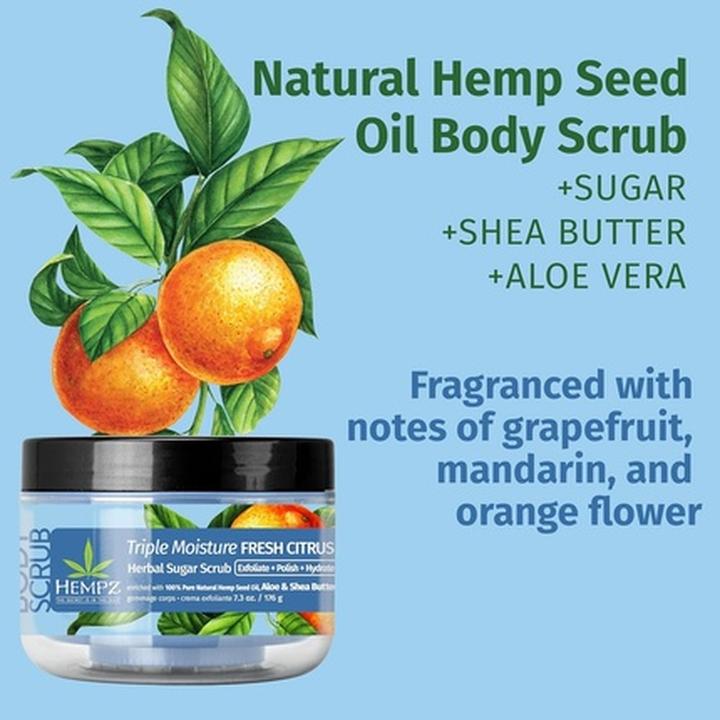 Produktbild Hempz Dreifach feuchtigkeitsspendendes Zucker-Körperpeeling - Grapefruit & Pfirsich - Ganz natürlich