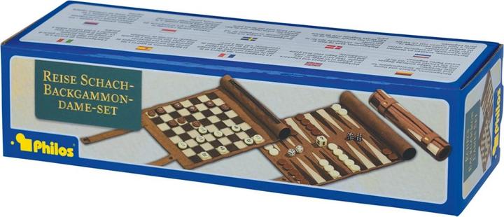 Actual product image Philos Travel Chess Backgammon Checkers Set