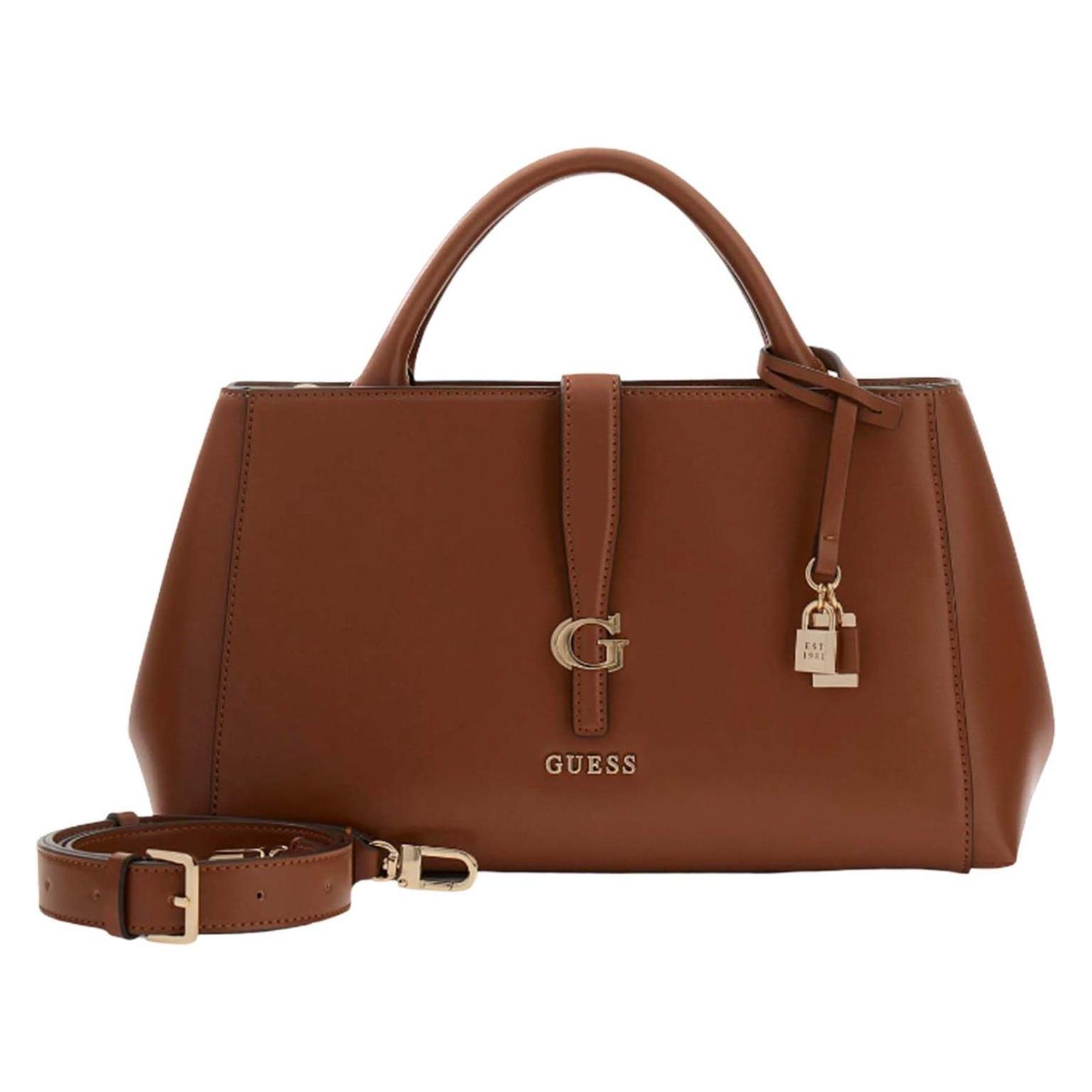 Guess, Damen, Handtasche, Carrie Girlfriend Satchel, Braun