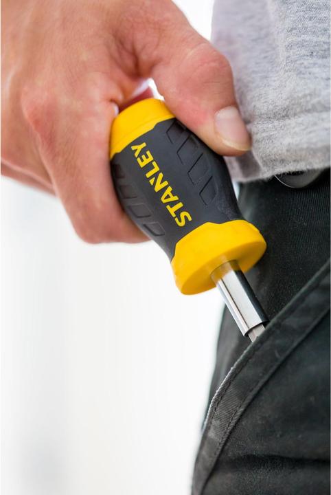 Actual product image Stanley Bit screwdriver short+6 bits (Phillipps cross recess (PH), Port)