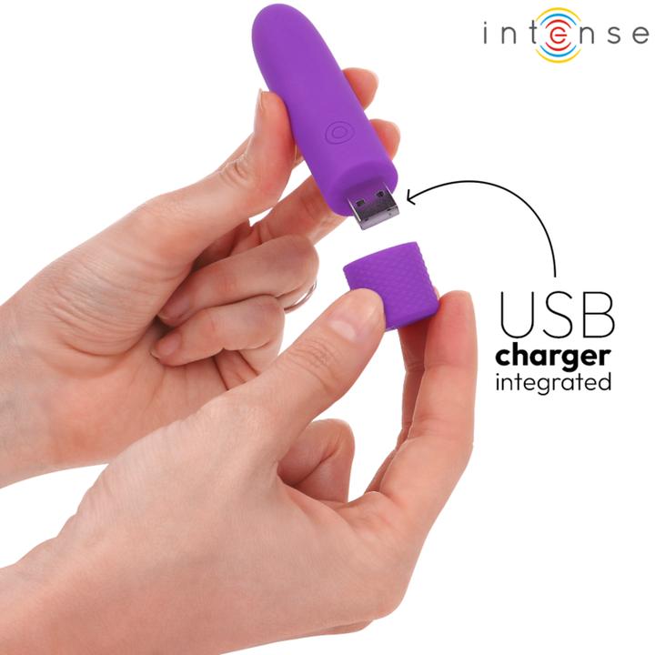 Intense Symone USB Rechargeable Vibrating Bullet 8 Vibrations Purple 10 X  2.2 cm