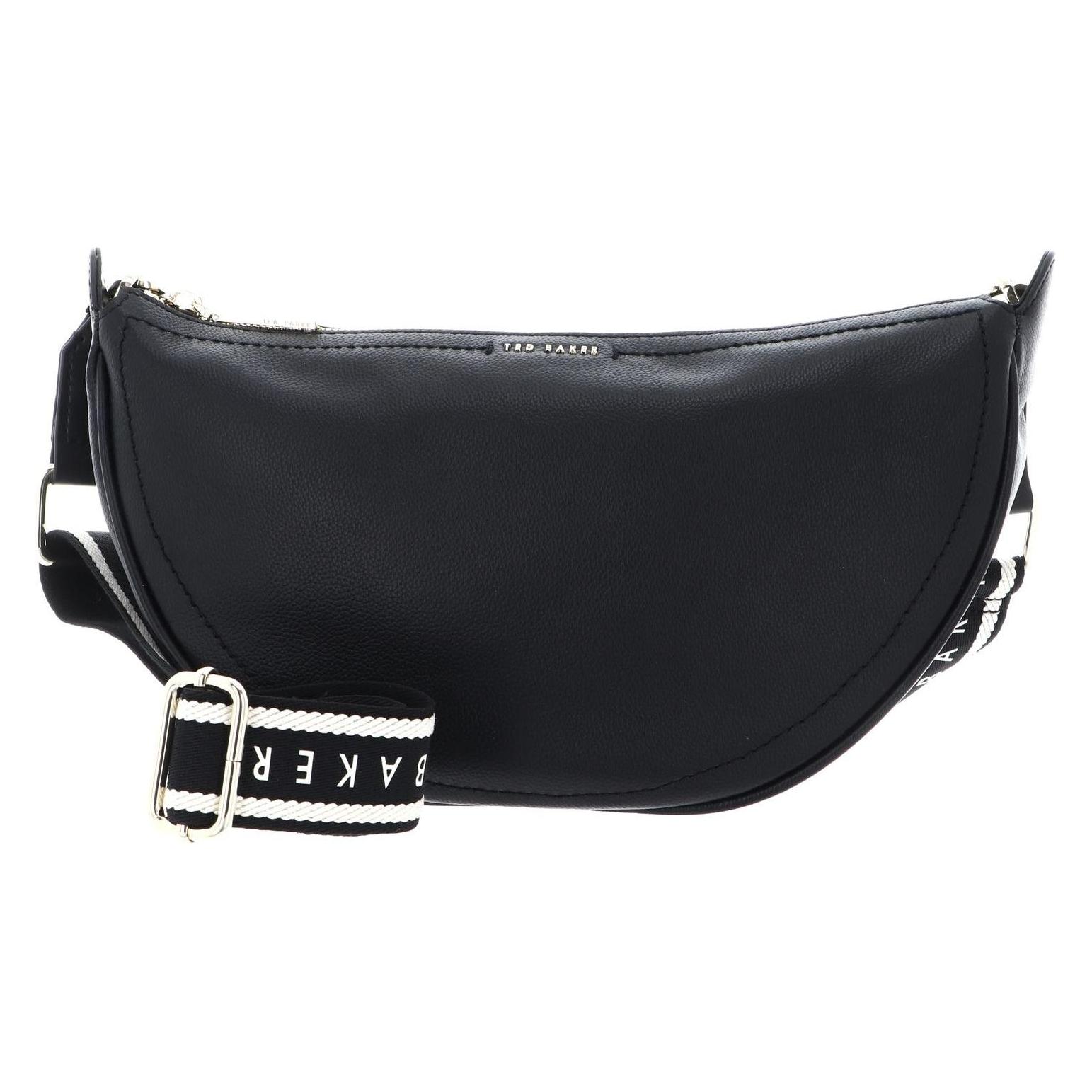 Ted Baker, Damen, Handtasche, Lorreen Webbing Leather Half Moon Crossbody Bag, Schwarz