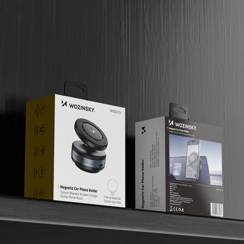Actual product image Wozinsky WUSQ-01 Autohalterung mit Qi-Ladegerät, kompatibel mit MagSafe, Schwarz