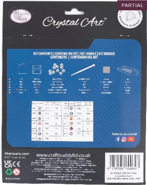 Actual product image Craft Buddy R2-D2 & C-3PO, Card 18x18cm Crystal Art