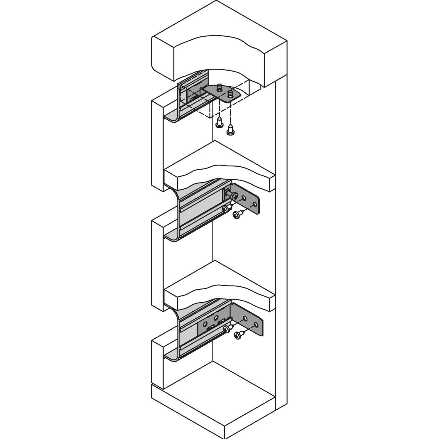 Thumbnail - Schüco, Möbelgriff, Befestigungswinkel Aktor mit Sicherungsschraube, Aluminium natur