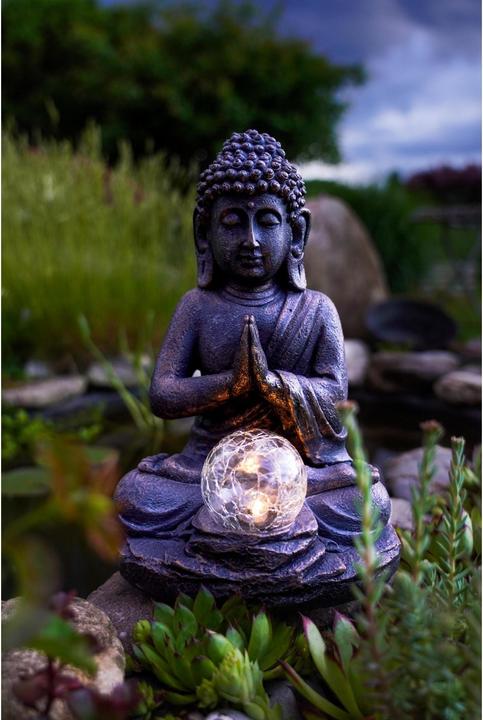 Actual product image EGLO Garden Light Solar Decoration Buddha, 27 cm, Grey (IP44)
